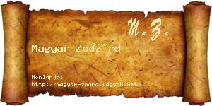 Magyar Zoárd névjegykártya